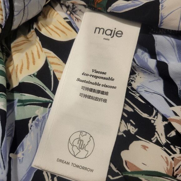 Maje Jungle Noir Blouse, Size 2 (Med/10) - Picture 7 of 14